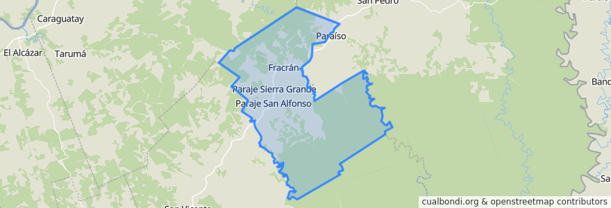 Mapa de ubicacion de Municipio de Fracrán.