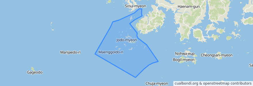 Mapa de ubicacion de 조도면.