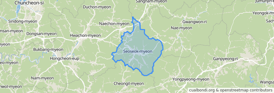 Mapa de ubicacion de 서석면.