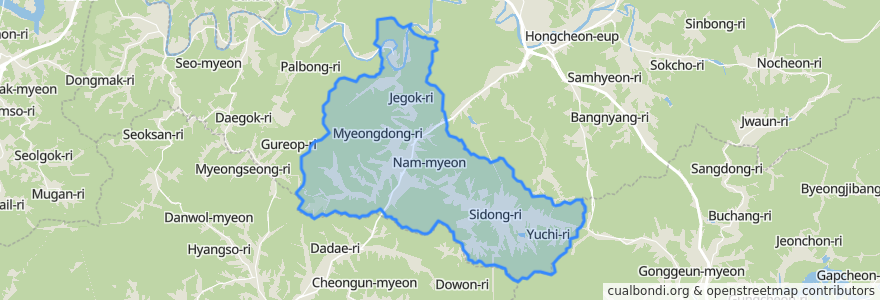 Mapa de ubicacion de 남면.