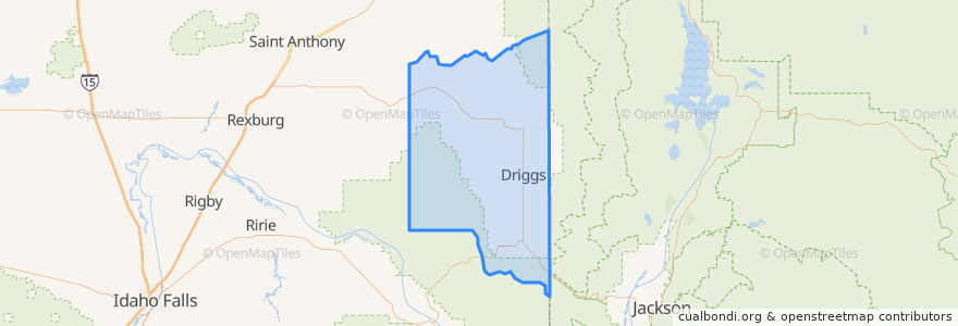 Mapa de ubicacion de Teton County.