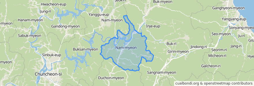 Mapa de ubicacion de 남면.