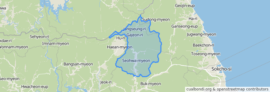 Mapa de ubicacion de 서화면.