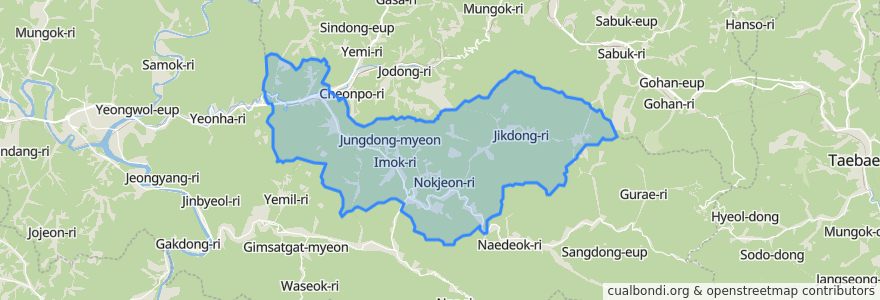 Mapa de ubicacion de 산솔면.