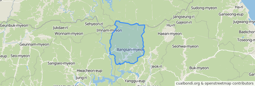 Mapa de ubicacion de Bangsan-myeon.