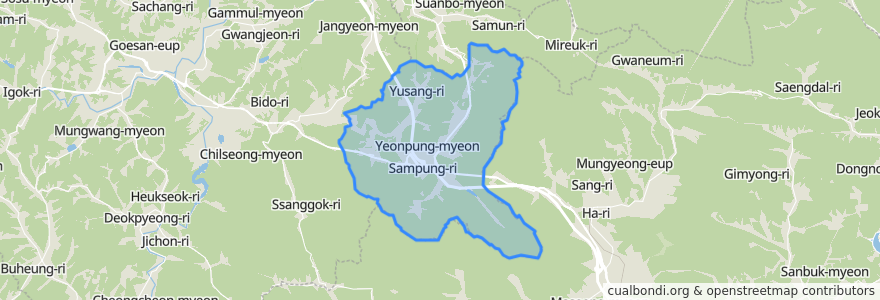 Mapa de ubicacion de 연풍면.