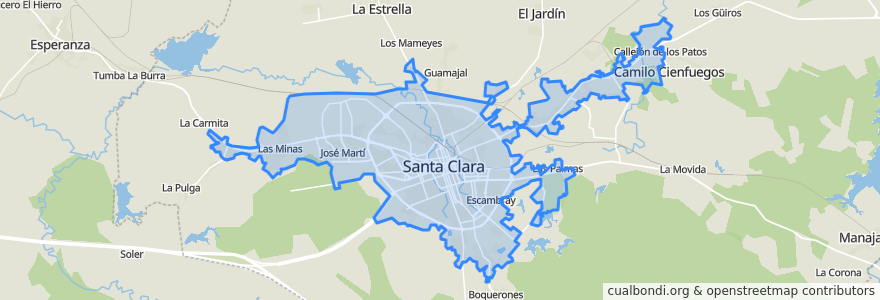 Mapa de ubicacion de Ciudad de Santa Clara.