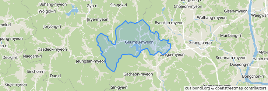 Mapa de ubicacion de 금수면.