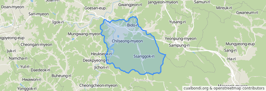 Mapa de ubicacion de 칠성면.