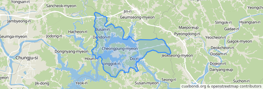 Mapa de ubicacion de Cheongpung-myeon.