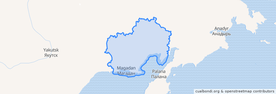 Mapa de ubicacion de Oblast de Magadan.