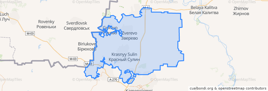 Mapa de ubicacion de Красносулинский район.