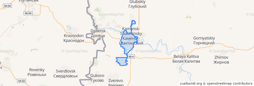 Mapa de ubicacion de городской округ Каменск-Шахтинский.