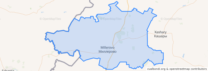 Mapa de ubicacion de Миллеровский район.