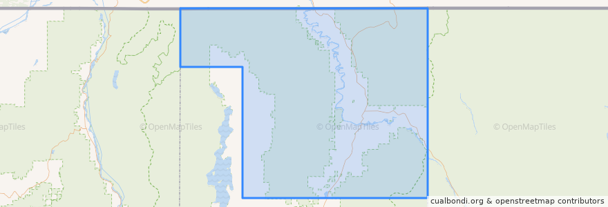 Mapa de ubicacion de Boundary County.