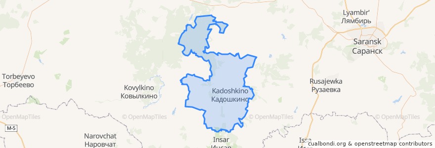 Mapa de ubicacion de Кадошкинский район.