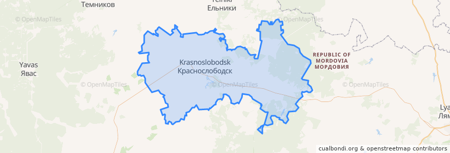 Mapa de ubicacion de Краснослободский район.