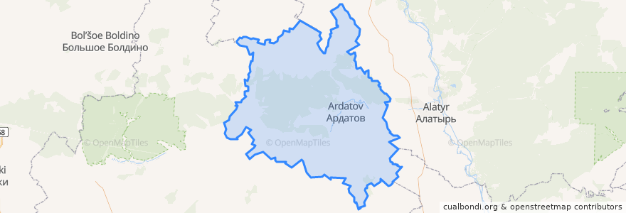 Mapa de ubicacion de Ардатовский район.