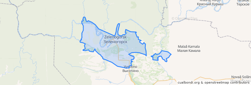 Mapa de ubicacion de ЗАТО Зеленогорск.