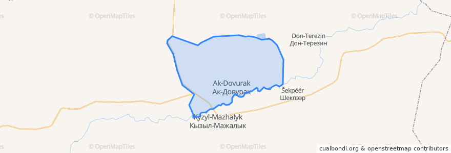 Mapa de ubicacion de городской округ Ак-Довурак.