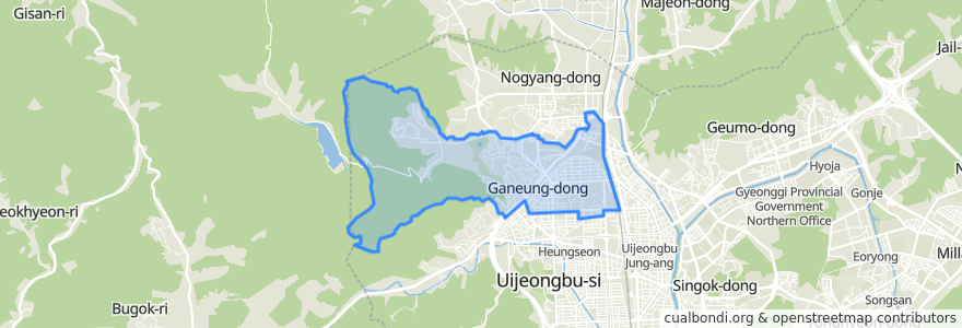 Mapa de ubicacion de 가능동.