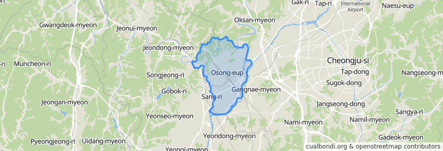 Mapa de ubicacion de 오송읍.