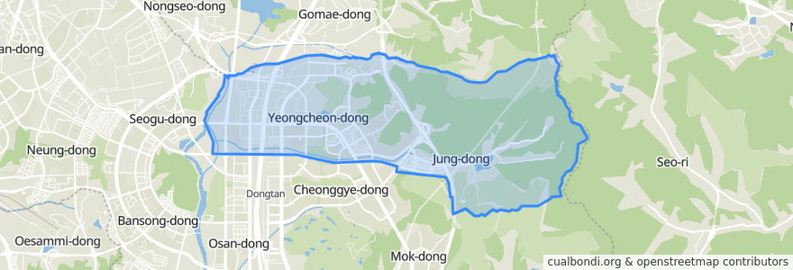 Mapa de ubicacion de 동탄5동.