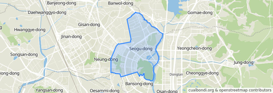 Mapa de ubicacion de 동탄1동.