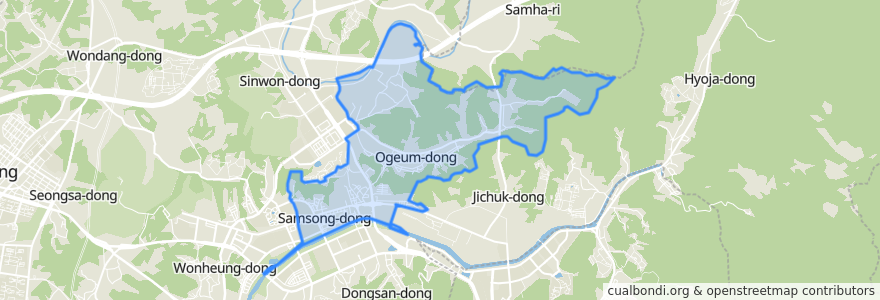 Mapa de ubicacion de 삼송1동.