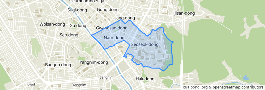 Mapa de ubicacion de 서남동.