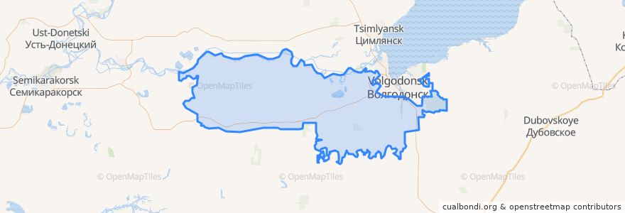 Mapa de ubicacion de Волгодонской район.