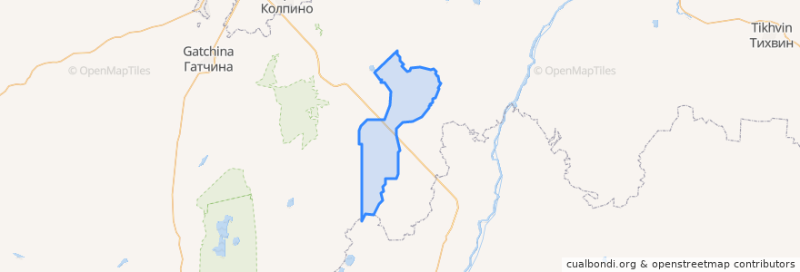 Mapa de ubicacion de Любанское городское поселение.