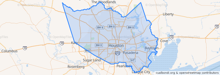 Mapa de ubicacion de Harris County.