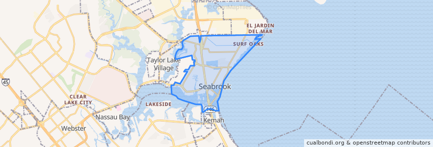 Mapa de ubicacion de Seabrook.