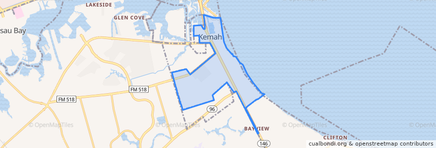 Mapa de ubicacion de Kemah.