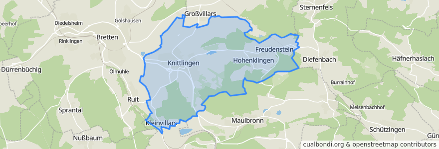 Mapa de ubicacion de Knittlingen.