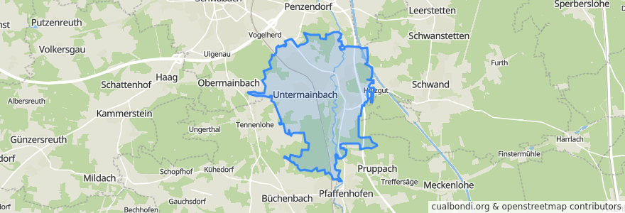 Mapa de ubicacion de Rednitzhembach.