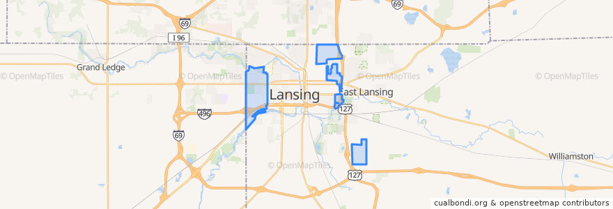 Mapa de ubicacion de Lansing Charter Township.