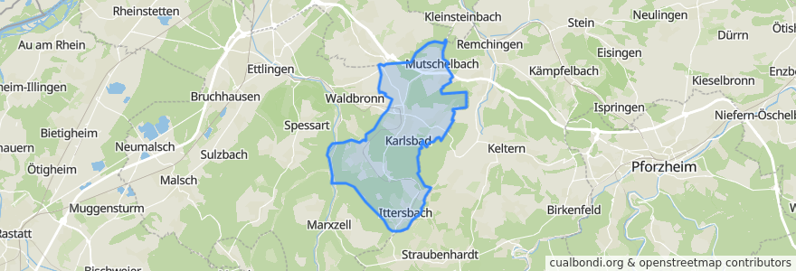 Mapa de ubicacion de Karlsbad.