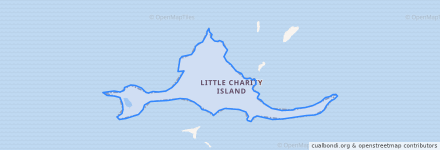 Mapa de ubicacion de Little Charity Island.