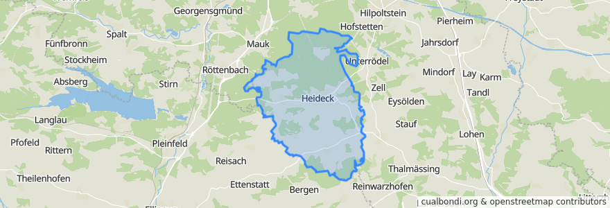 Mapa de ubicacion de Heideck.