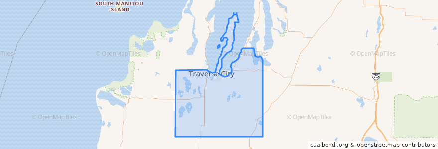 Mapa de ubicacion de Grand Traverse County.