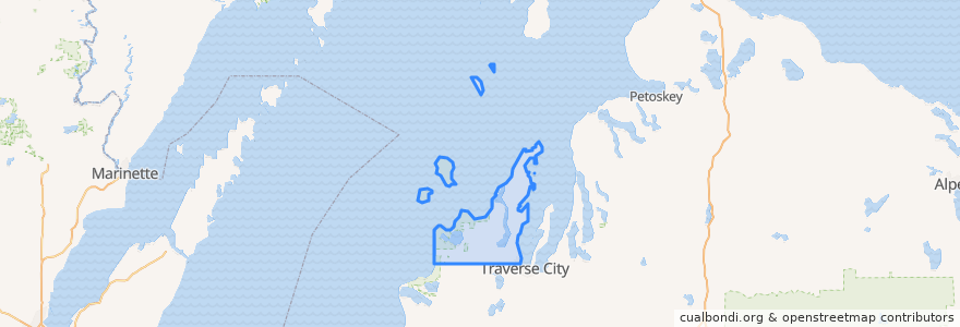 Mapa de ubicacion de Leelanau County.