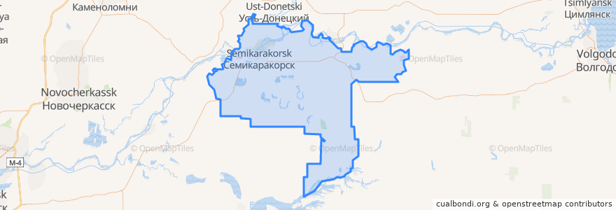 Mapa de ubicacion de Семикаракорский район.