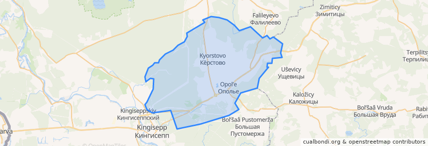 Mapa de ubicacion de Опольевское сельское поселение.