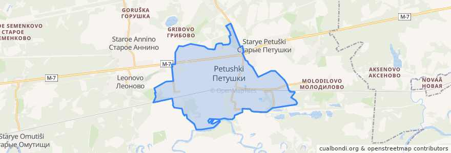 Mapa de ubicacion de городское поселение Петушки.