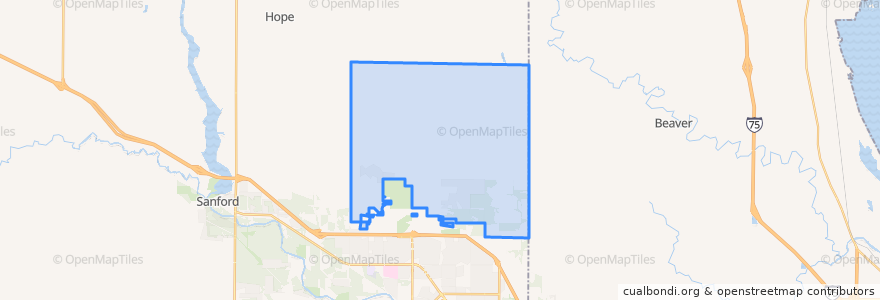 Mapa de ubicacion de Larkin Township.