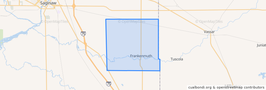 Mapa de ubicacion de Frankenmuth Township.