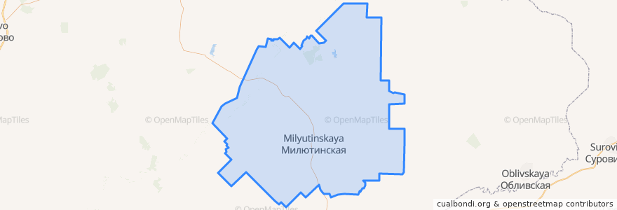 Mapa de ubicacion de Милютинский район.