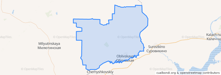 Mapa de ubicacion de Обливский район.